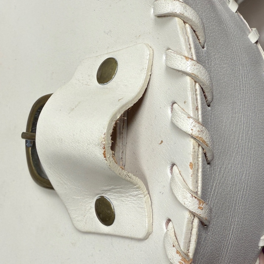 Ecote White BraidedLeather Round Crossbody Western Bag - Picture 2 of 14